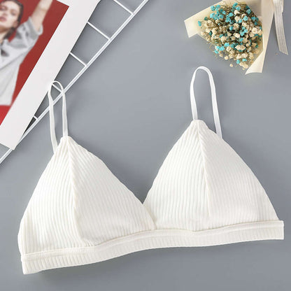 Sexy Women's Bra Sexy Lingerie Triangle Cup Threaded Cotton Bralettes Comfortable Brassie Female Seamless Underwear